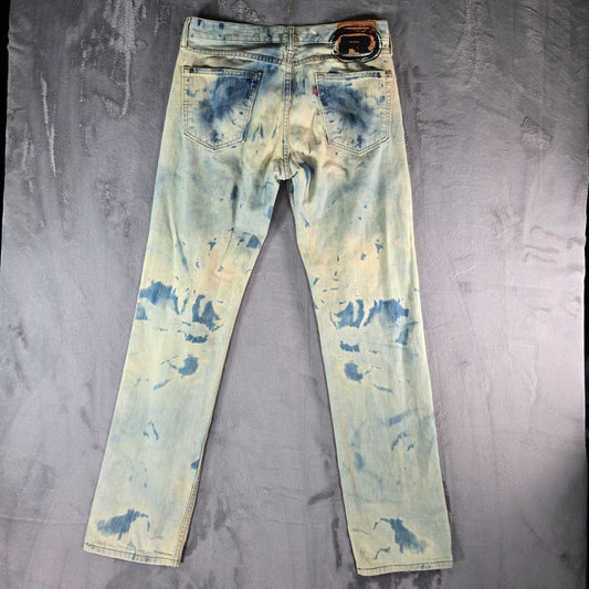 2010s Levi's 514 Straight Fit Custom Bleach Dyed Men's Denim Jeans (32x33)