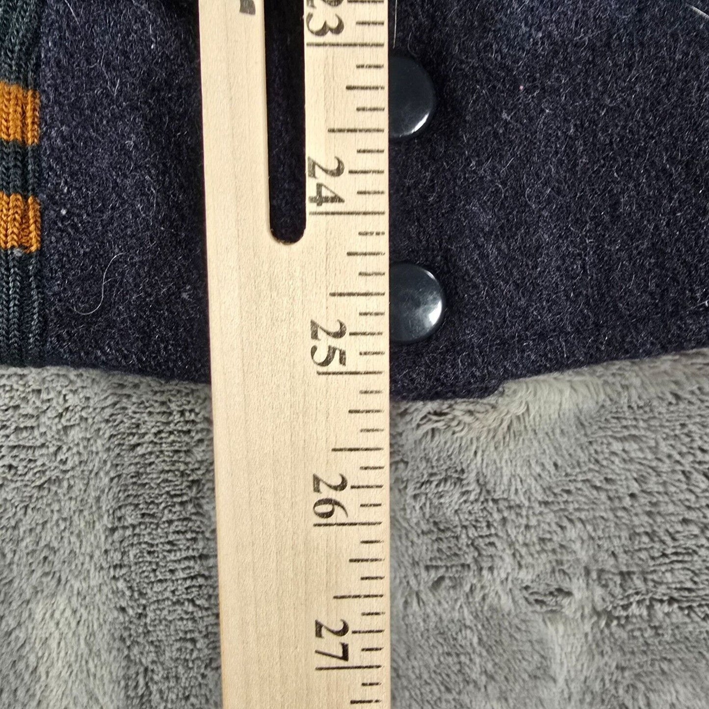 Vintage 80s/90s Pierre Cardin Mens Wool and Leather Blue Varsity Jacket (Large)