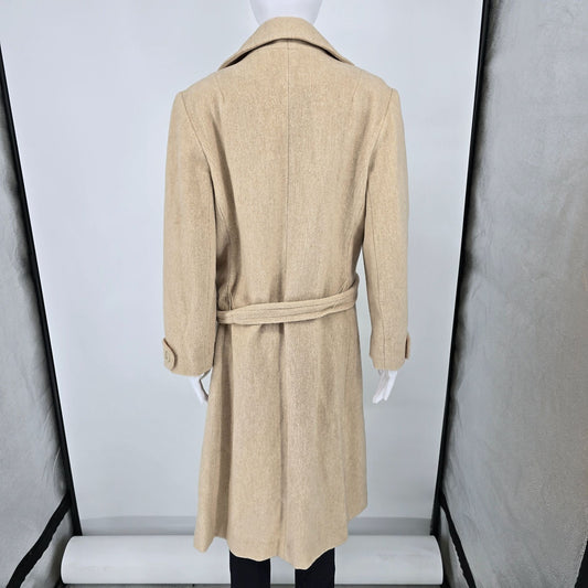 Vintage 1970s Briarlee New York Union Made Camel-Tone Belted Wrap Coat (Large)