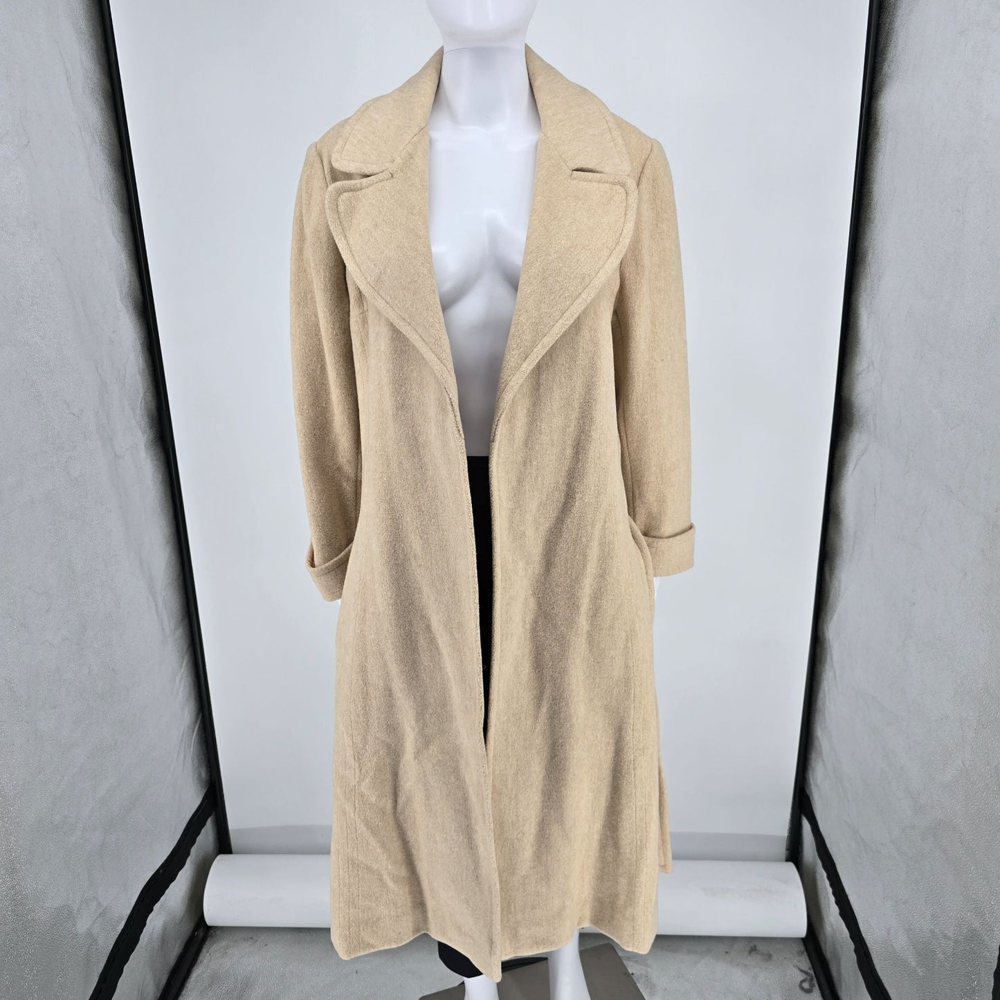 Vintage 1970s Briarlee New York Union Made Camel-Tone Belted Wrap Coat (Large)