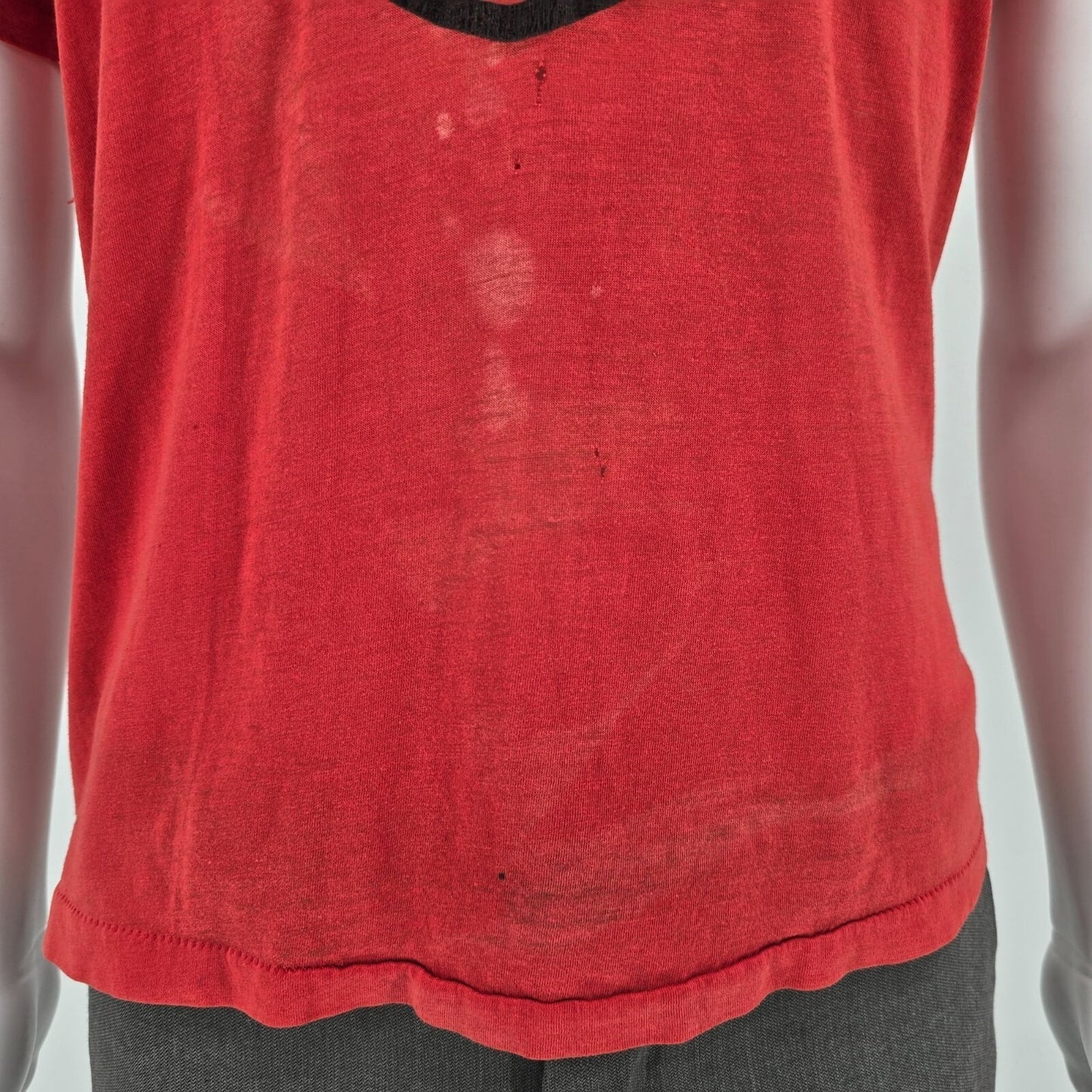 Thrashed 1970s Vintage L.V.F.D. "Over Da Hill Gang" Thin Firefighter T-Shirt (M)