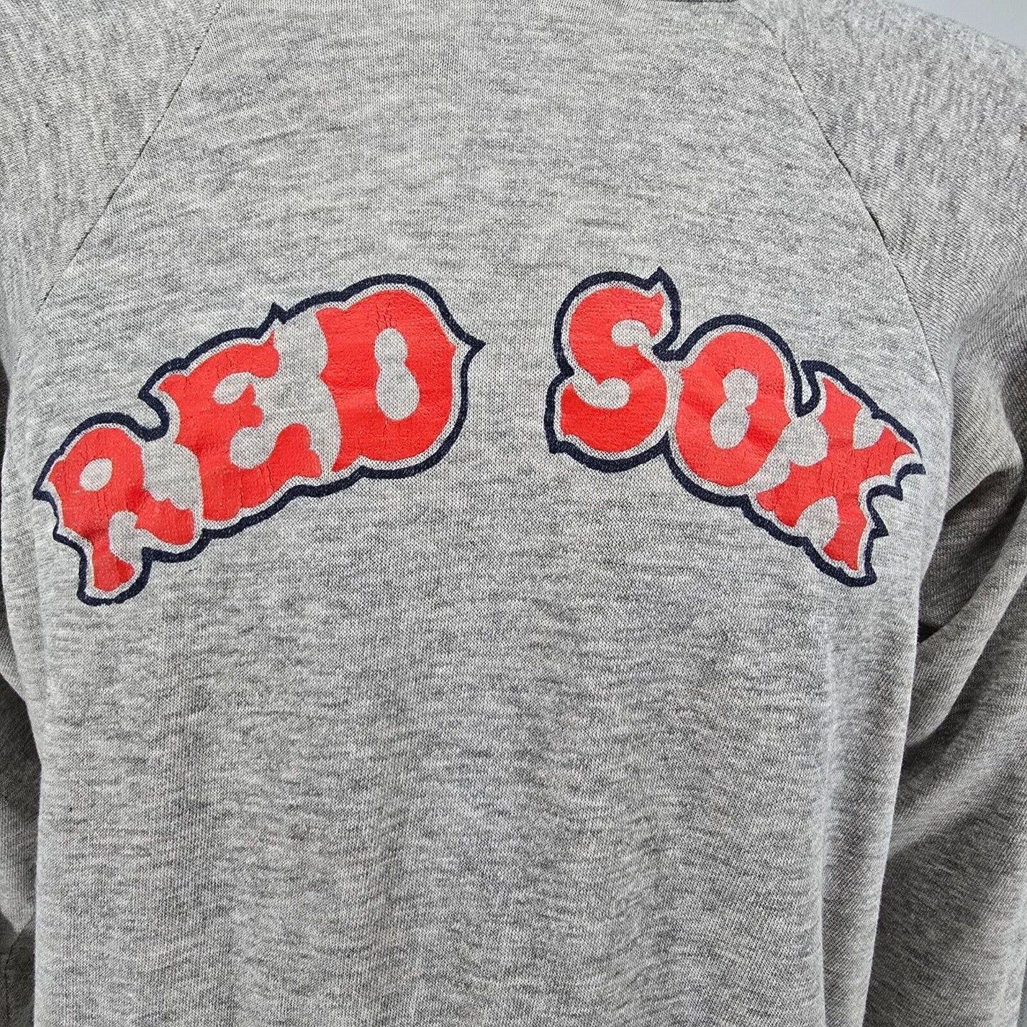 Vintage Distressed Early 1980s Cabot Knitting Mills Boston Red Sox Hoodie (M)