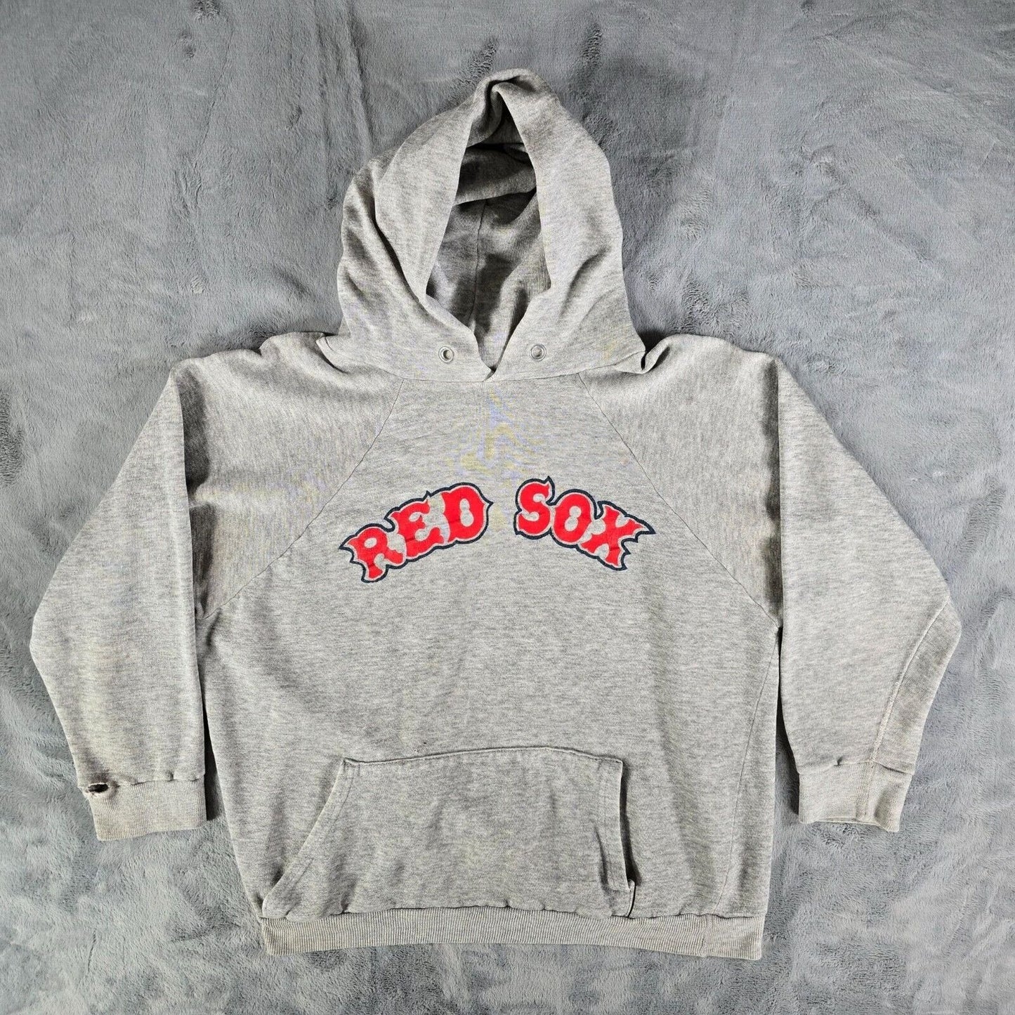 Vintage Distressed Early 1980s Cabot Knitting Mills Boston Red Sox Hoodie (M)