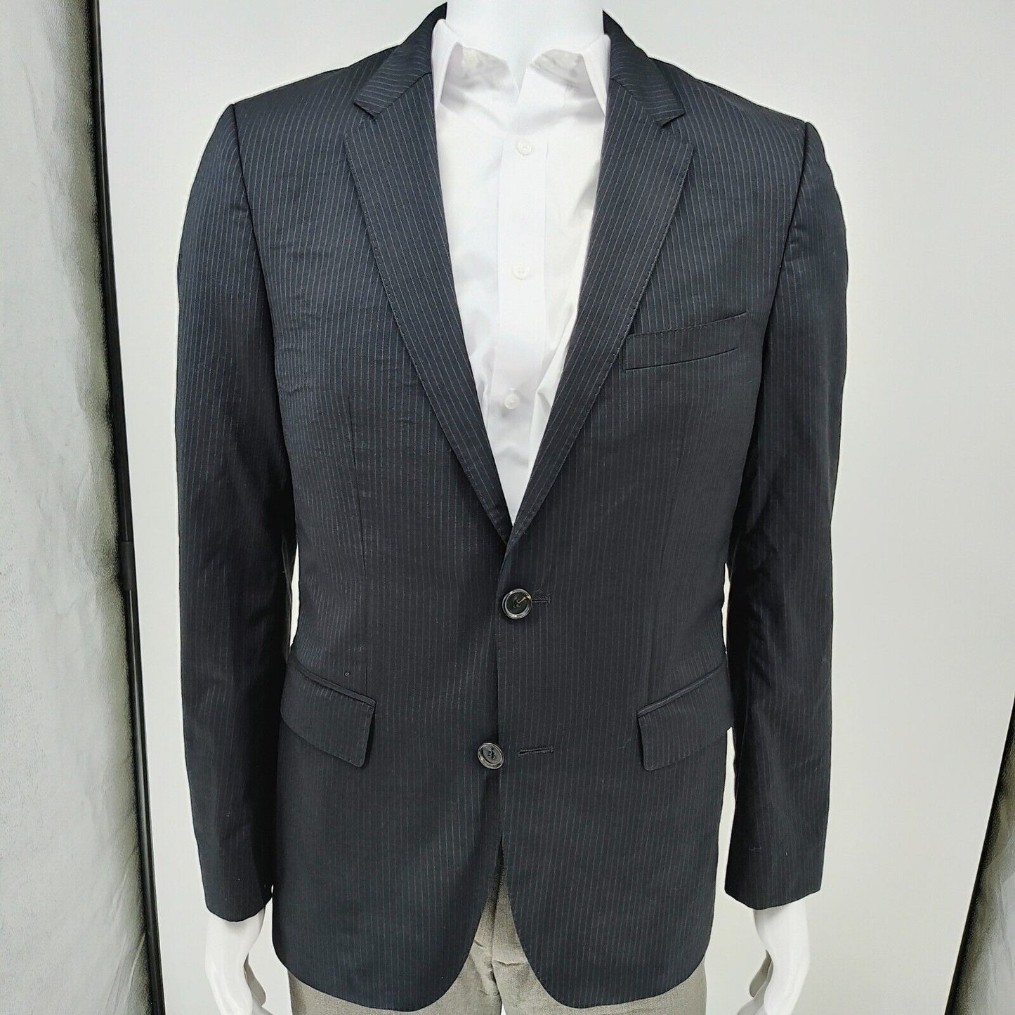 Boss Hugo Boss Black with Blue Chalk Stripes James4/Sharp6 Suit Jacket (38R)