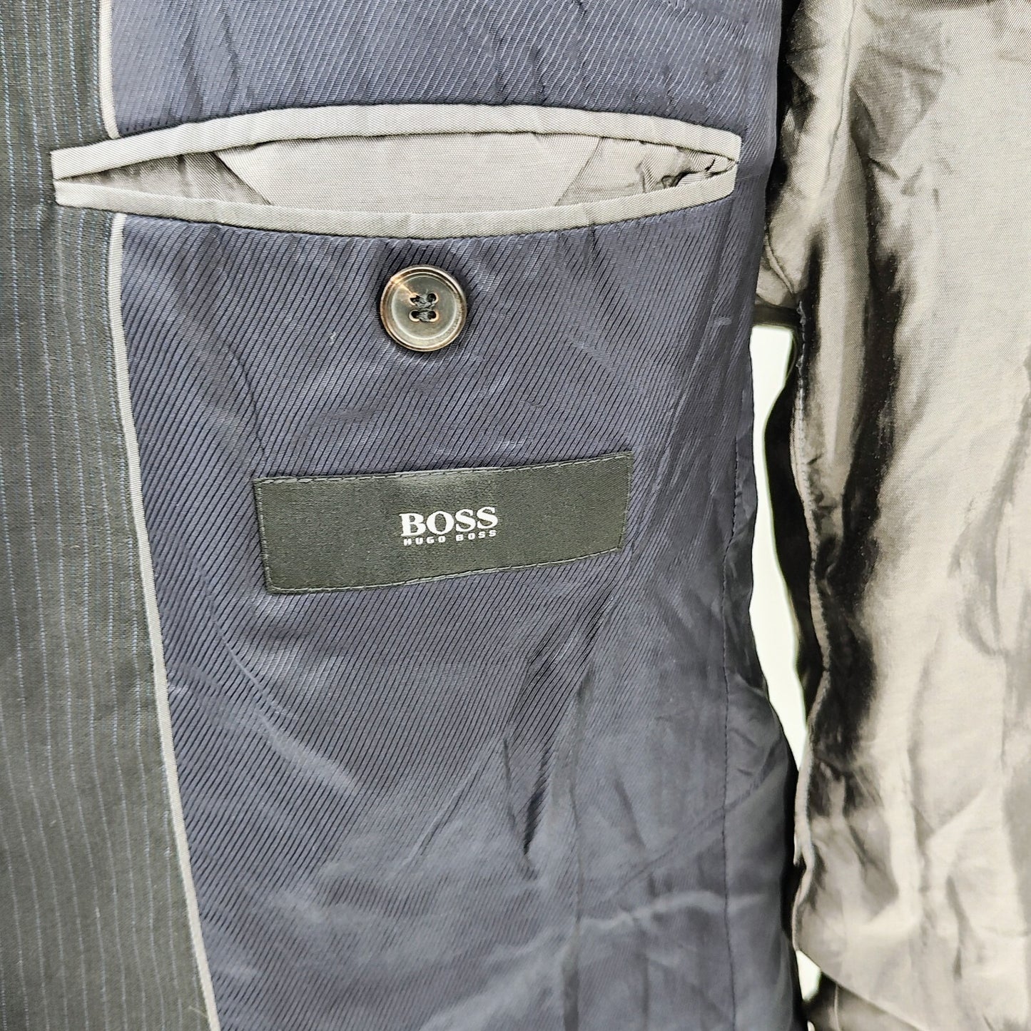 Boss Hugo Boss Black with Blue Chalk Stripes James4/Sharp6 Suit Jacket (38R)
