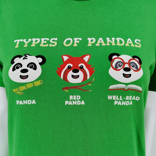 American Apparel Types Of Pandas Panda Red Panda Well-Read Panda T-Shirt (Small)