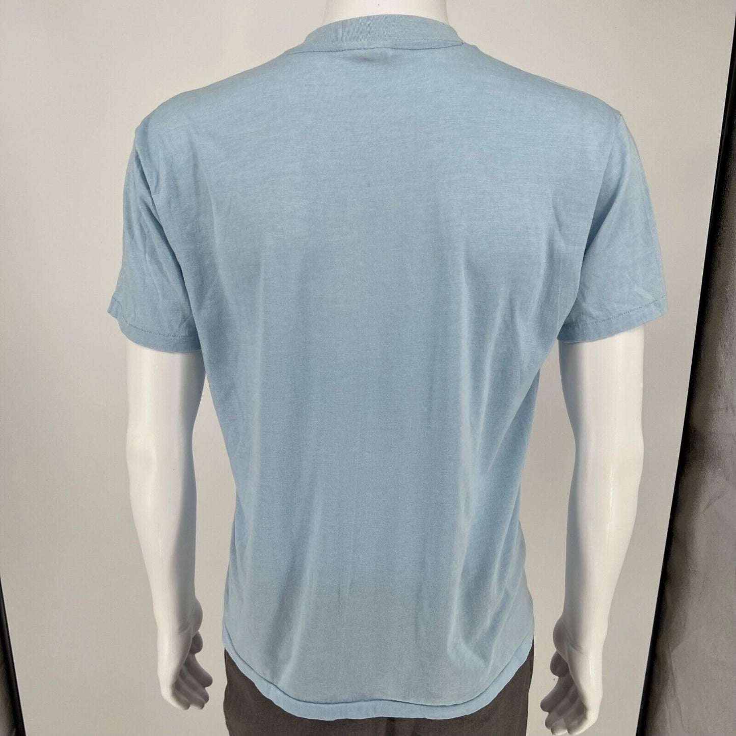 Vintage 1980s Hanes Light Blue Cotton/Poly ASL "Gisela" T-Shirt (Large)