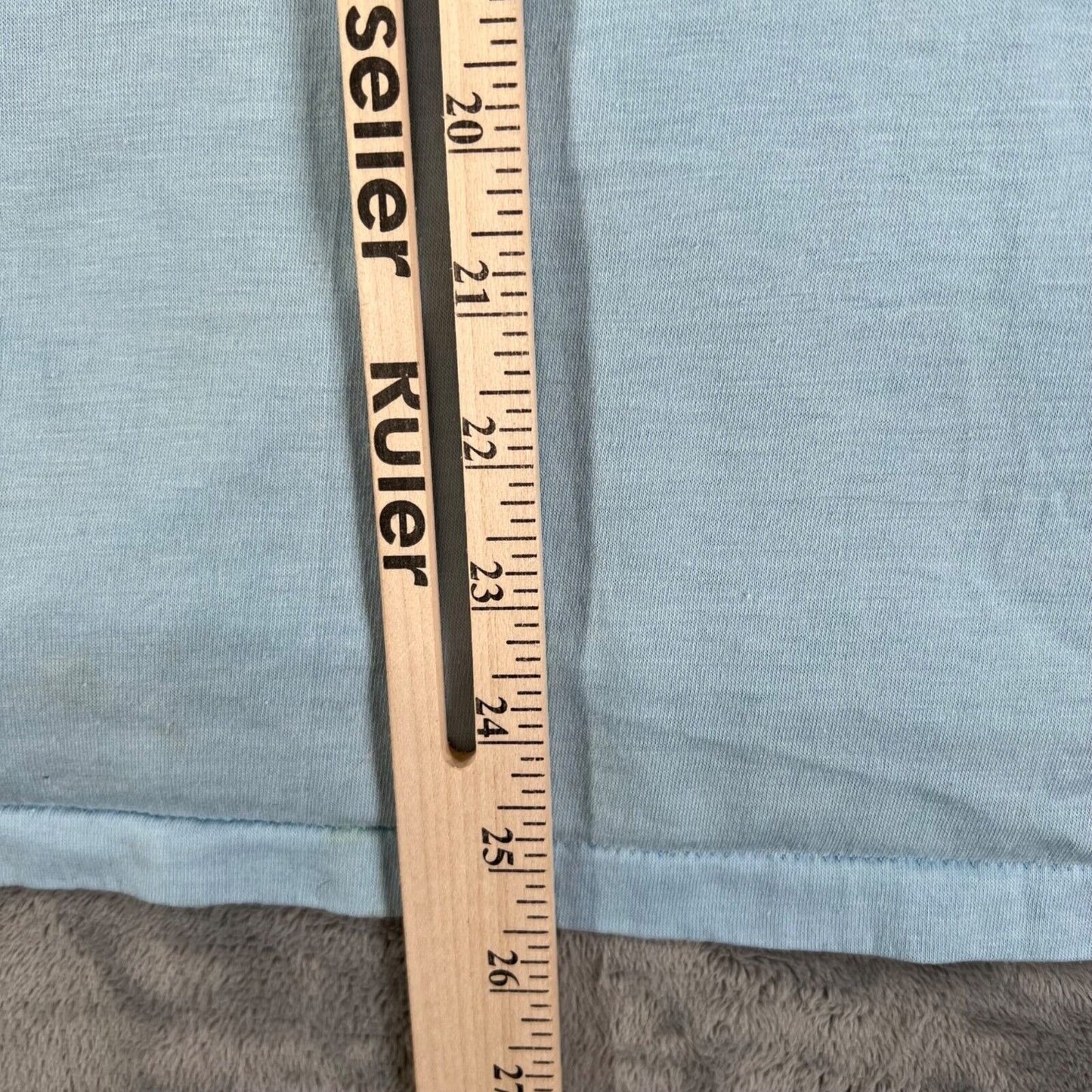 Vintage 1980s Hanes Light Blue Cotton/Poly ASL "Gisela" T-Shirt (Large)