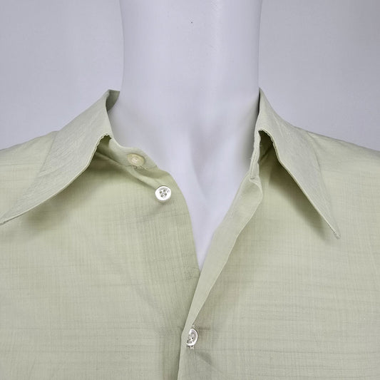 Vintage 1970s Rawe Rheda Light Green Wide Collar European Dress Shirt (XXXL)