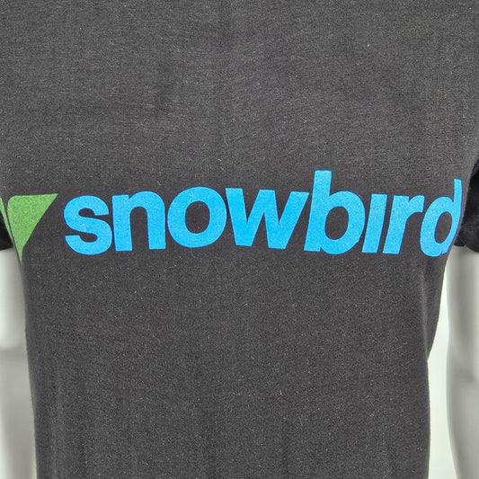 Vintage Early 1980s Sneakers Snowbird Ski Resort Utah Black Logo T-Shirt (S/M)