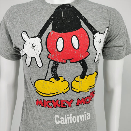Disney Mickey Mouse California Body Gray Graphic T-Shirt (Small)