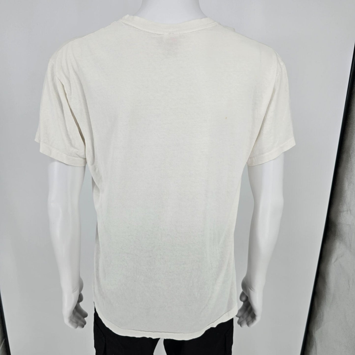 Vintage Y2K/Early 2000s Hanes Blank Single Stitch White Cotton T-Shirt (M/L)