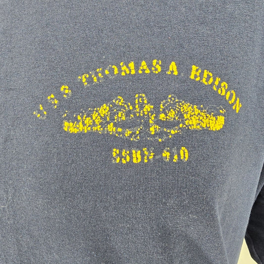 Vintage 1990s USS Thomas A. Edison SSBN-610 Submarine Single Stitch T-Shirt (XL)