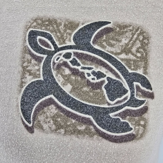 2015 Crazy Shirts Hawai'i Kauai Sea-Turtle Kona Coffee Dyed Graphic T-Shirt (S)