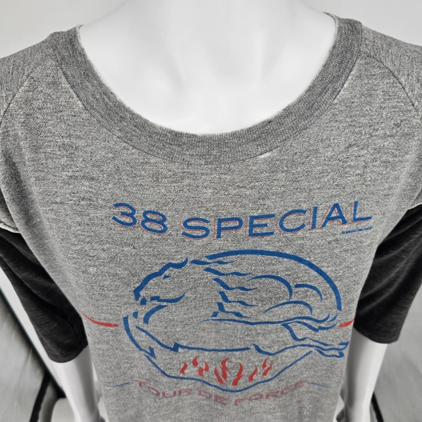 Vintage 1980s 38 Special Tour De Force 1984 Raglan Sleeve Band Sweatshirt (L)