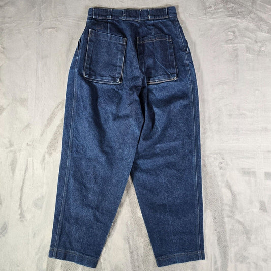 Vintage Early 1990s High-Waist Quadruple Pleated Denim Work Jeans (28x27)