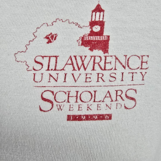 Distressed Vintage 1996 St. Lawrence University Scholars Weekend SLU T-Shirt -XL