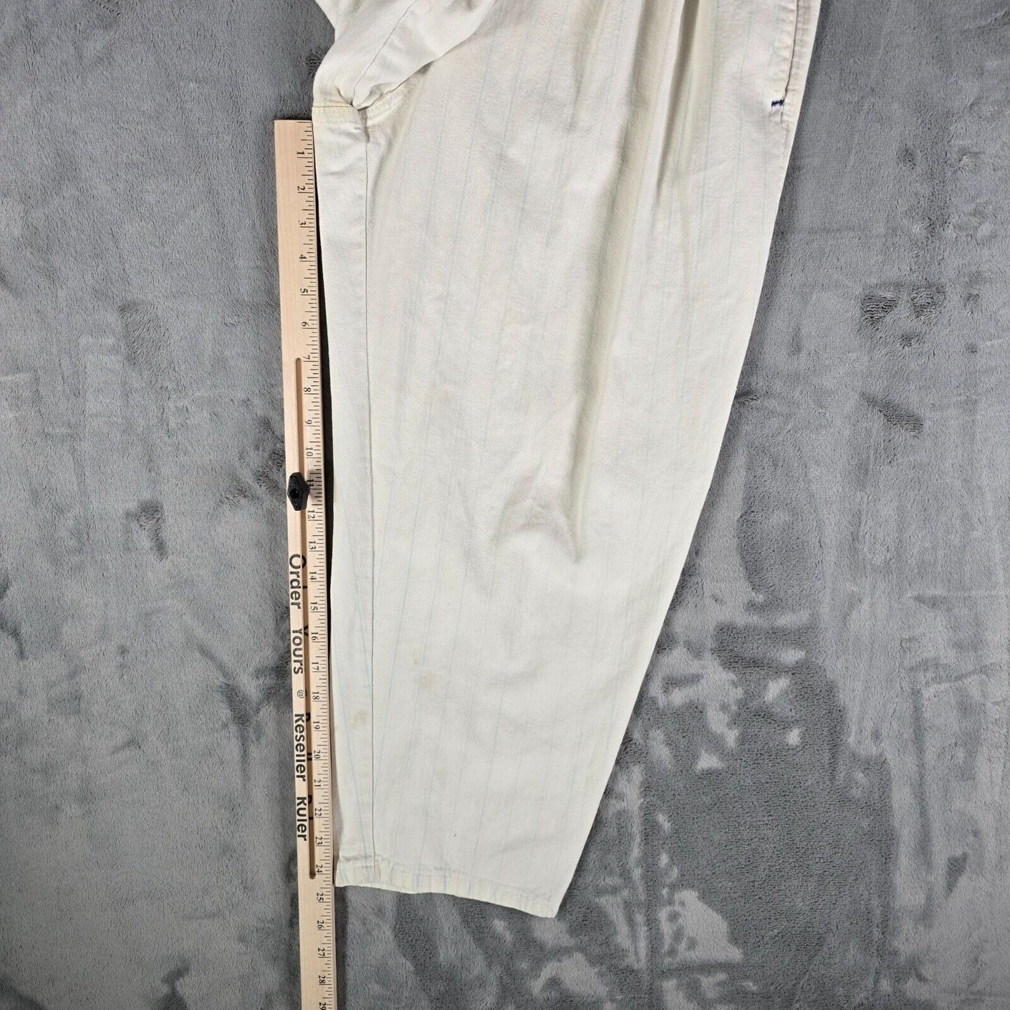 Vintage 1980s Distressed Lee "Puttering Around" Striped Golf Jeans (Juniors 13)