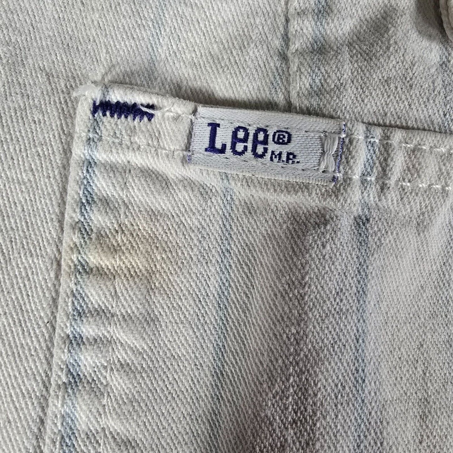 Vintage 1980s Distressed Lee "Puttering Around" Striped Golf Jeans (Juniors 13)
