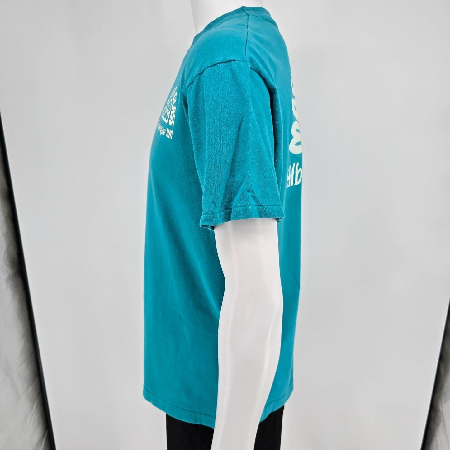 Vintage 1990s Maestas Glass Albuquerque, New Mexico Teal Promo/Work T-Shirt (L)