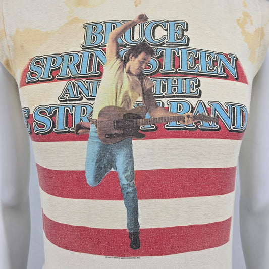 Distressed Vintage 1980s Bruce Springsteen Born in the USA Tour Muscle Tee (S)
