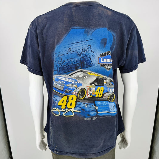 Y2K Thrashed Winner's Circle NASCAR Team Lowe's Racing Jimmy Johnson Shirt (L)