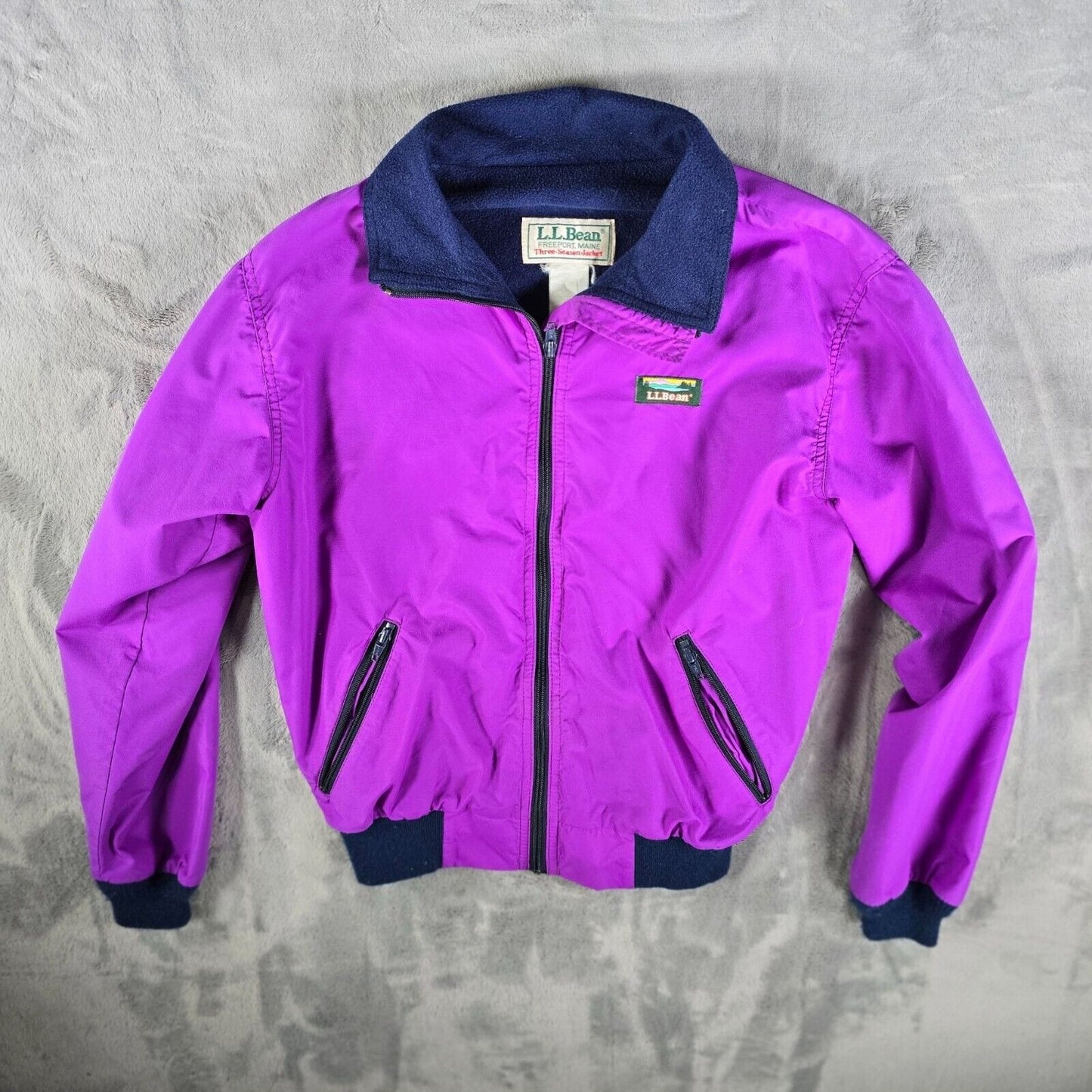 Vintage 1990s L.L. Bean Womens Purple Three-Season Jacket Fleece-Lined Jacket -L