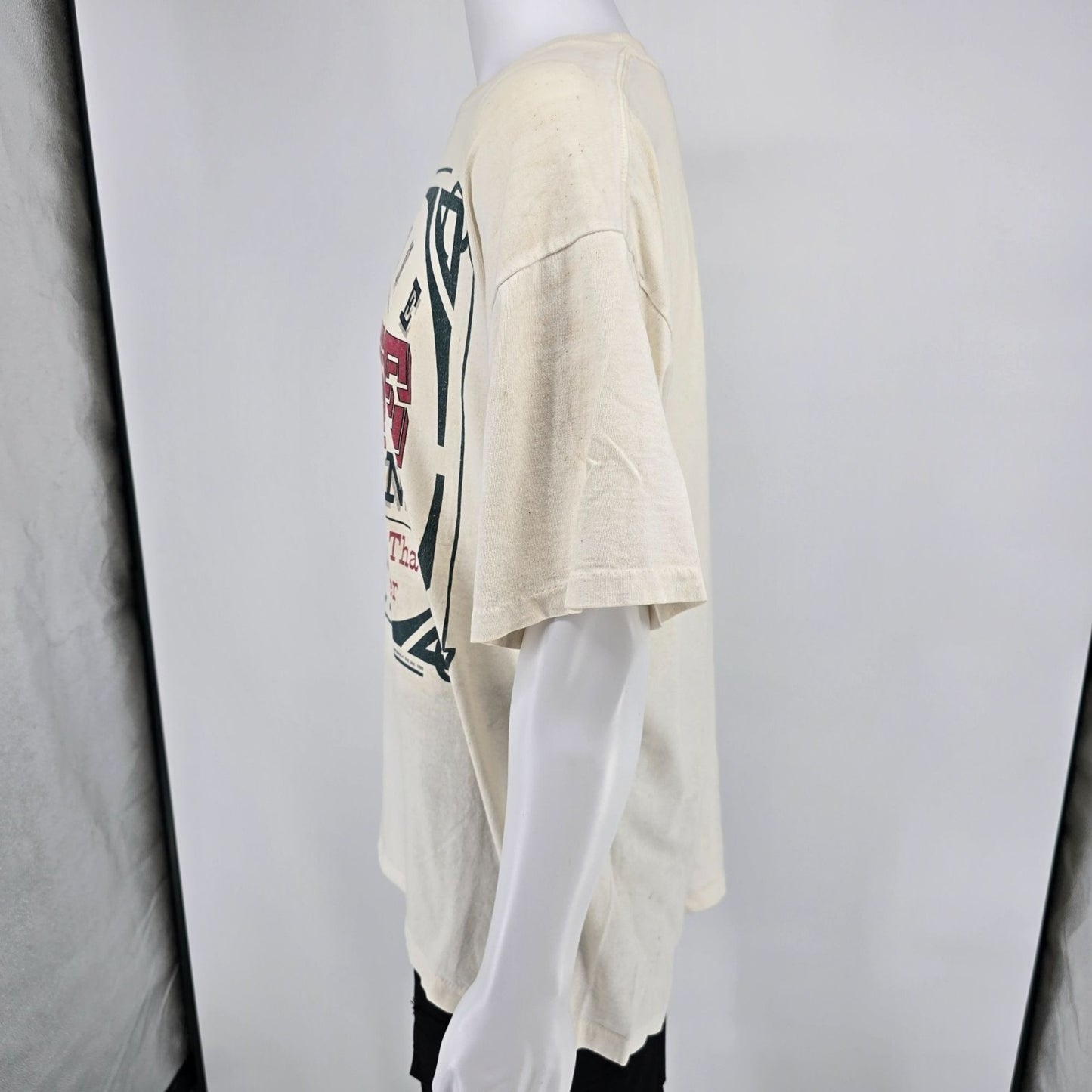 Distressed Vintage 1990s Laid Back "Genuine Antique Person" Graphic T-Shirt (XL)