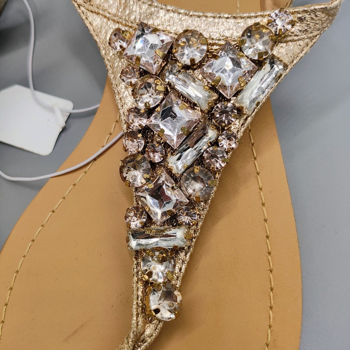 NWT Women's David's Bridal DB Studio Rose Gold Embellished Sandals (Size 9W)