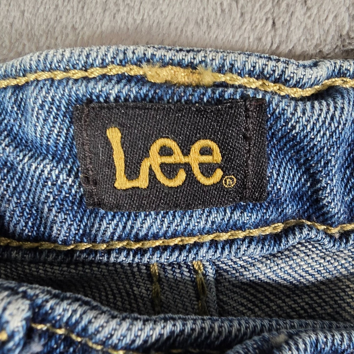 Lee 2010s Womens Thrashed Flare Leg Paint Speck Stretch Denim Jeans (24x31)