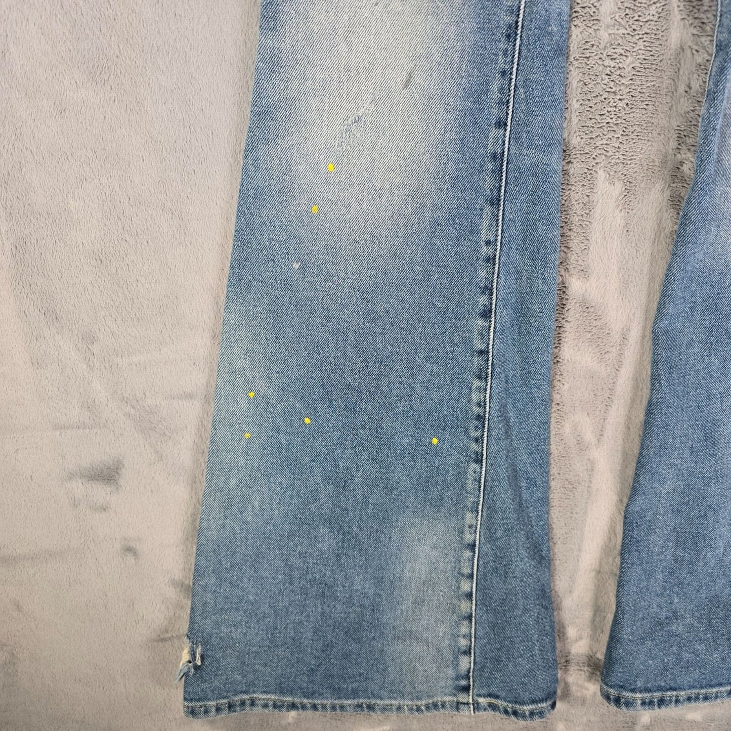 Lee 2010s Womens Thrashed Flare Leg Paint Speck Stretch Denim Jeans (24x31)