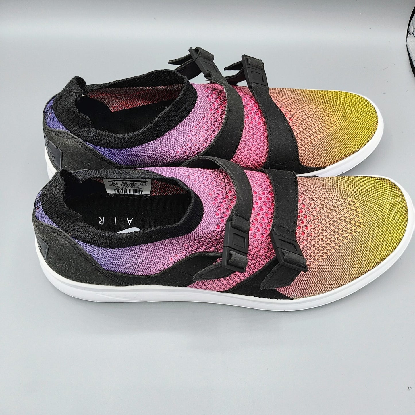 Nike Air Sockracer Flyknit Rainbow Yellow Strike/White-Racer Pink NIB (10.5)