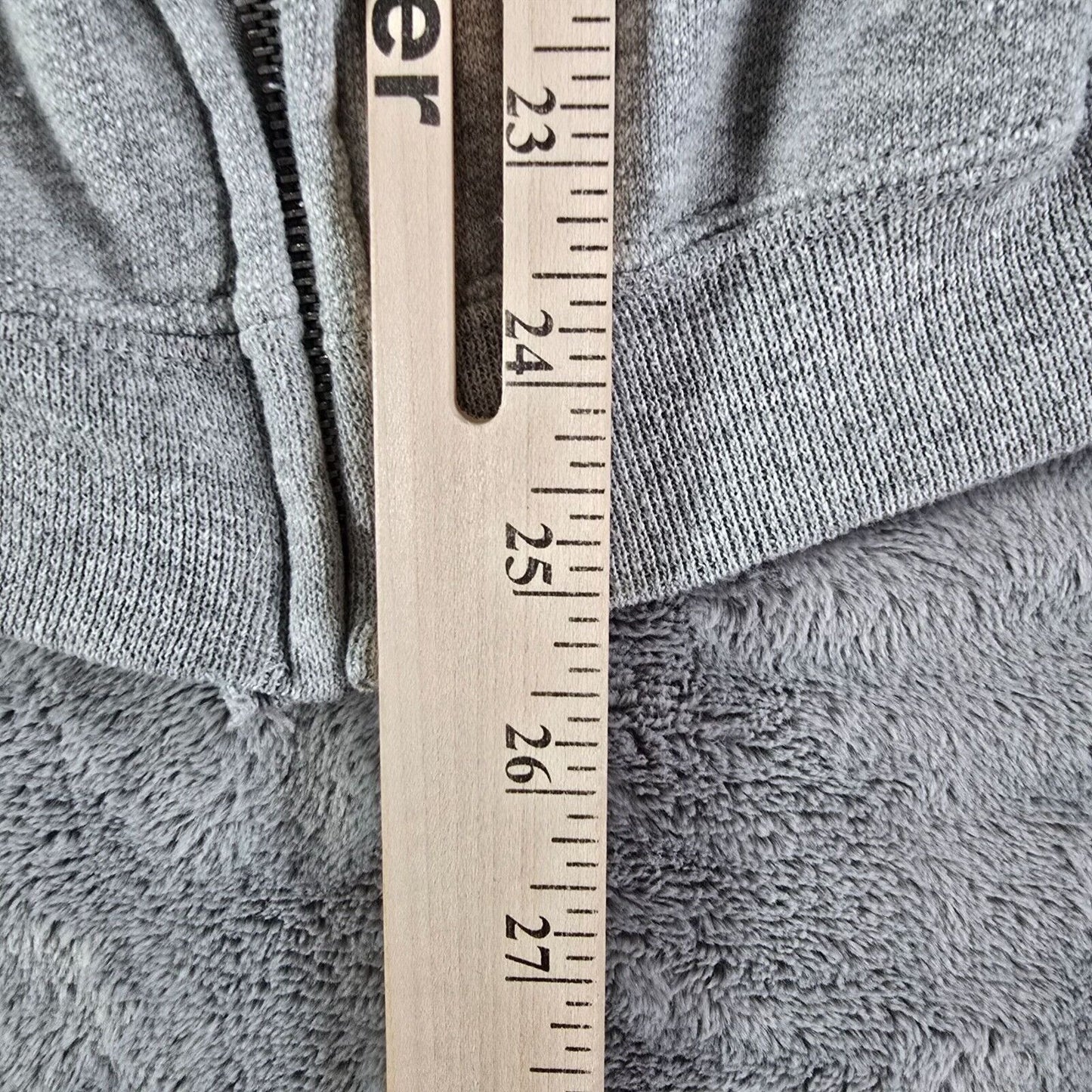 Distressed Vintage Y2K Jerzees Gray Terry-Lined Full-Zip Hooded Sweatshirt (M)