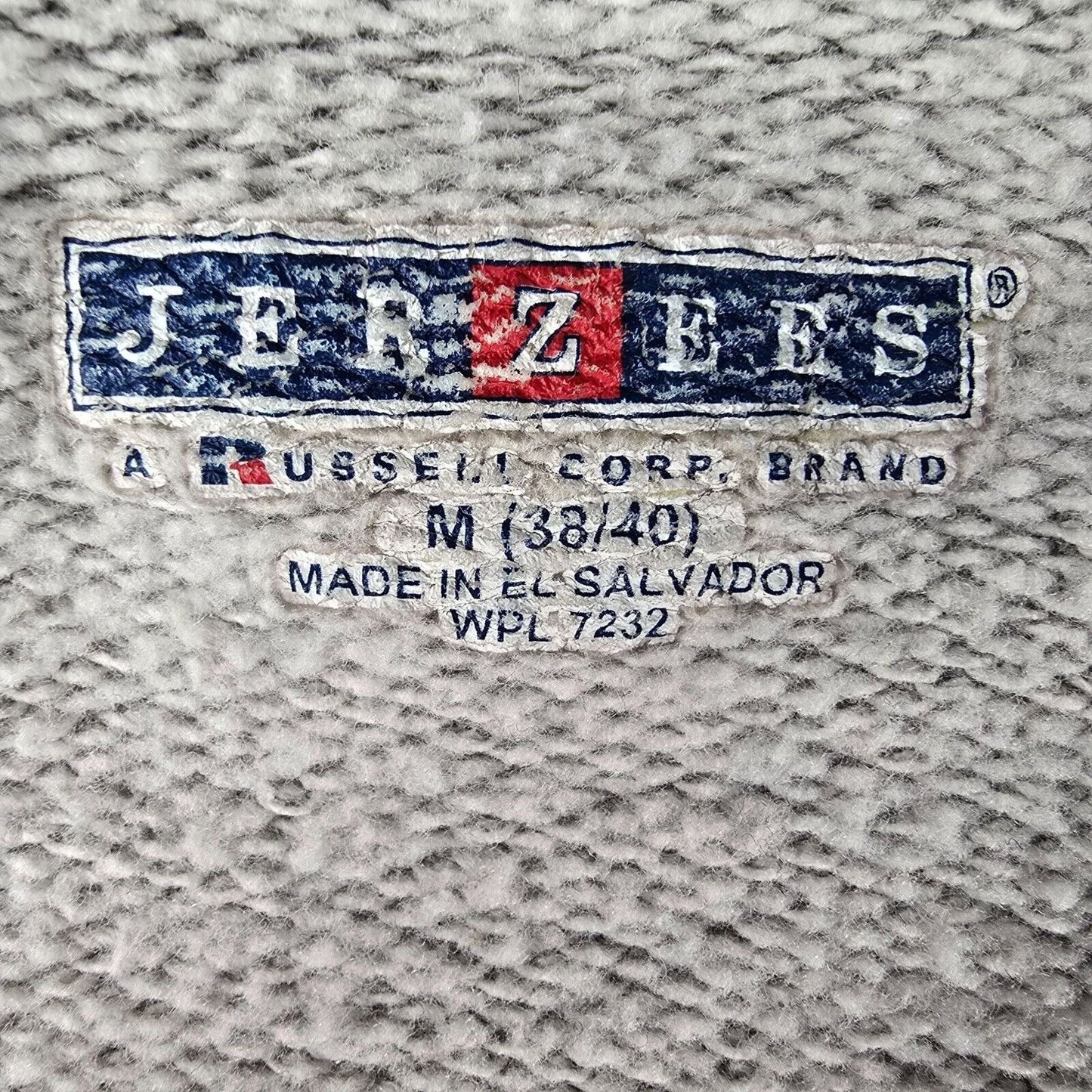 Distressed Vintage Y2K Jerzees Gray Terry-Lined Full-Zip Hooded Sweatshirt (M)