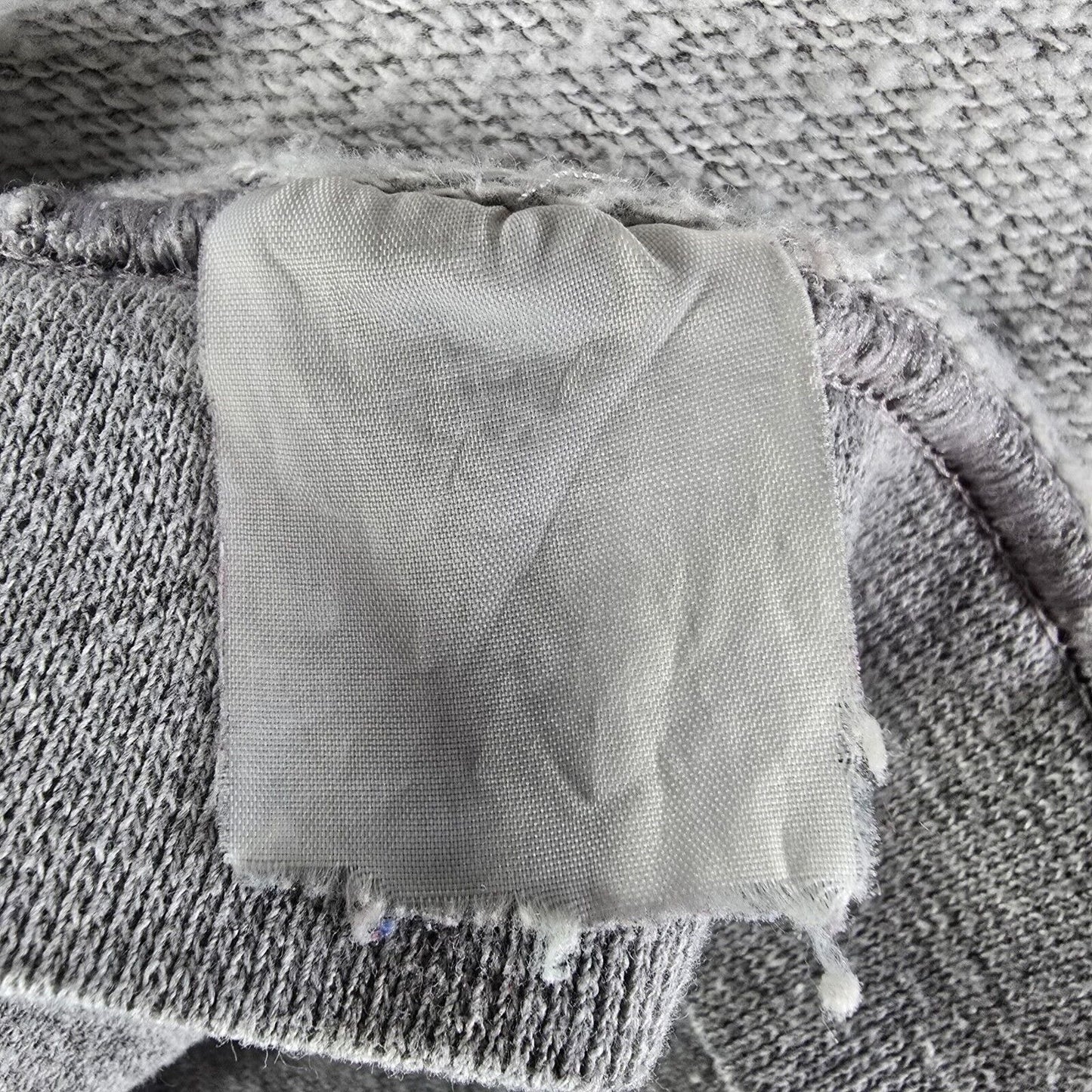 Distressed Vintage Y2K Jerzees Gray Terry-Lined Full-Zip Hooded Sweatshirt (M)