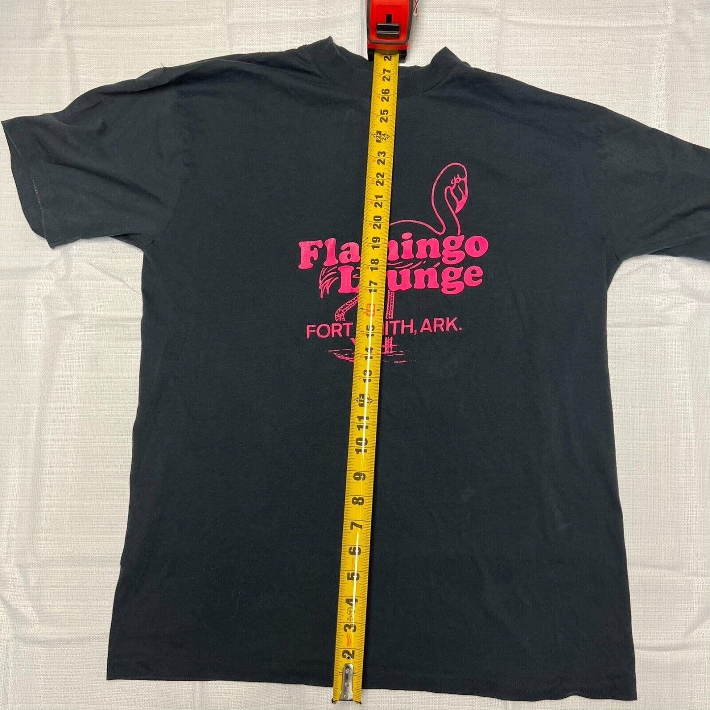 Vintage Black Single Stitch "Flamingo Lounge Fort Smith, ARK." T-Shirt (Large)