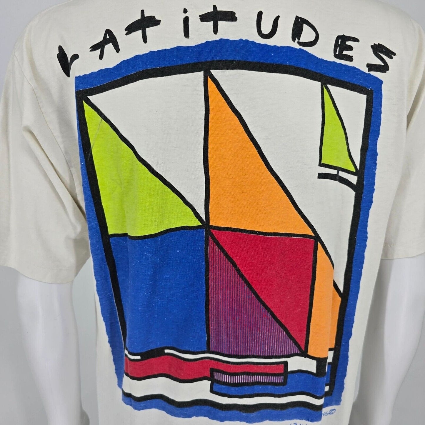 Vintage 1990s Have a Latitude Problem Try Cooper Island, BVI Graphic T-Shirt (L)