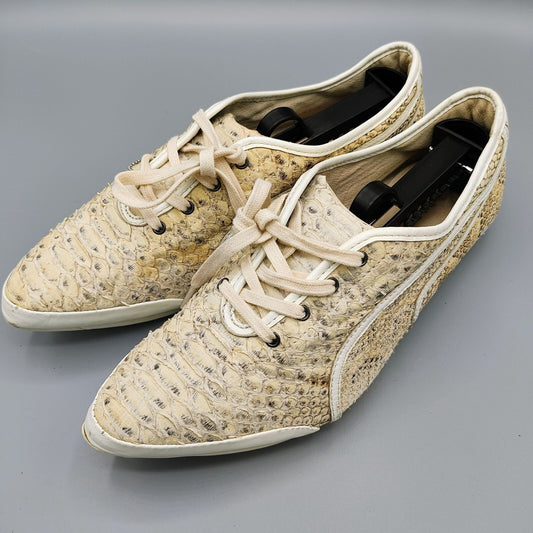 ULTRA-RARE PUMA X Alexander McQueen Women's Beige Python Skin Sneakers (Size 9)