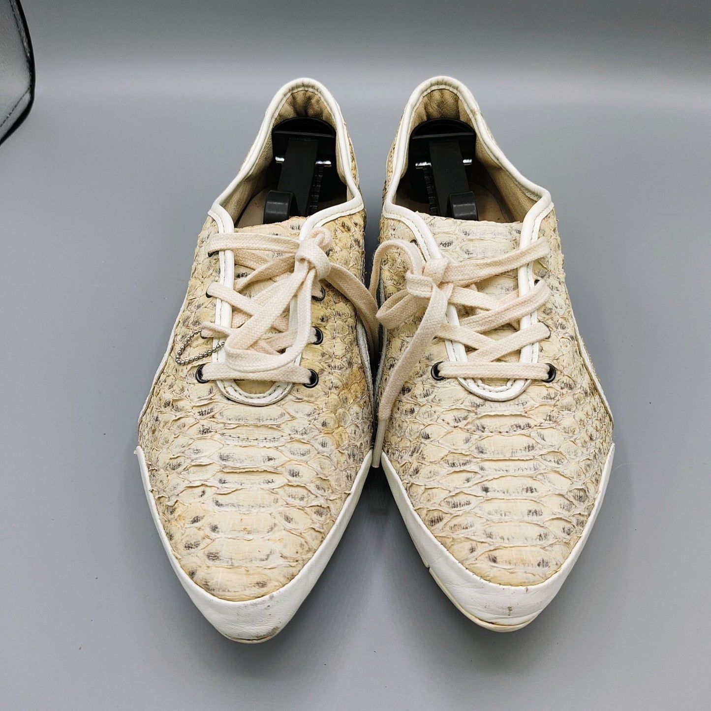 ULTRA-RARE PUMA X Alexander McQueen Women's Beige Python Skin Sneakers (Size 9)