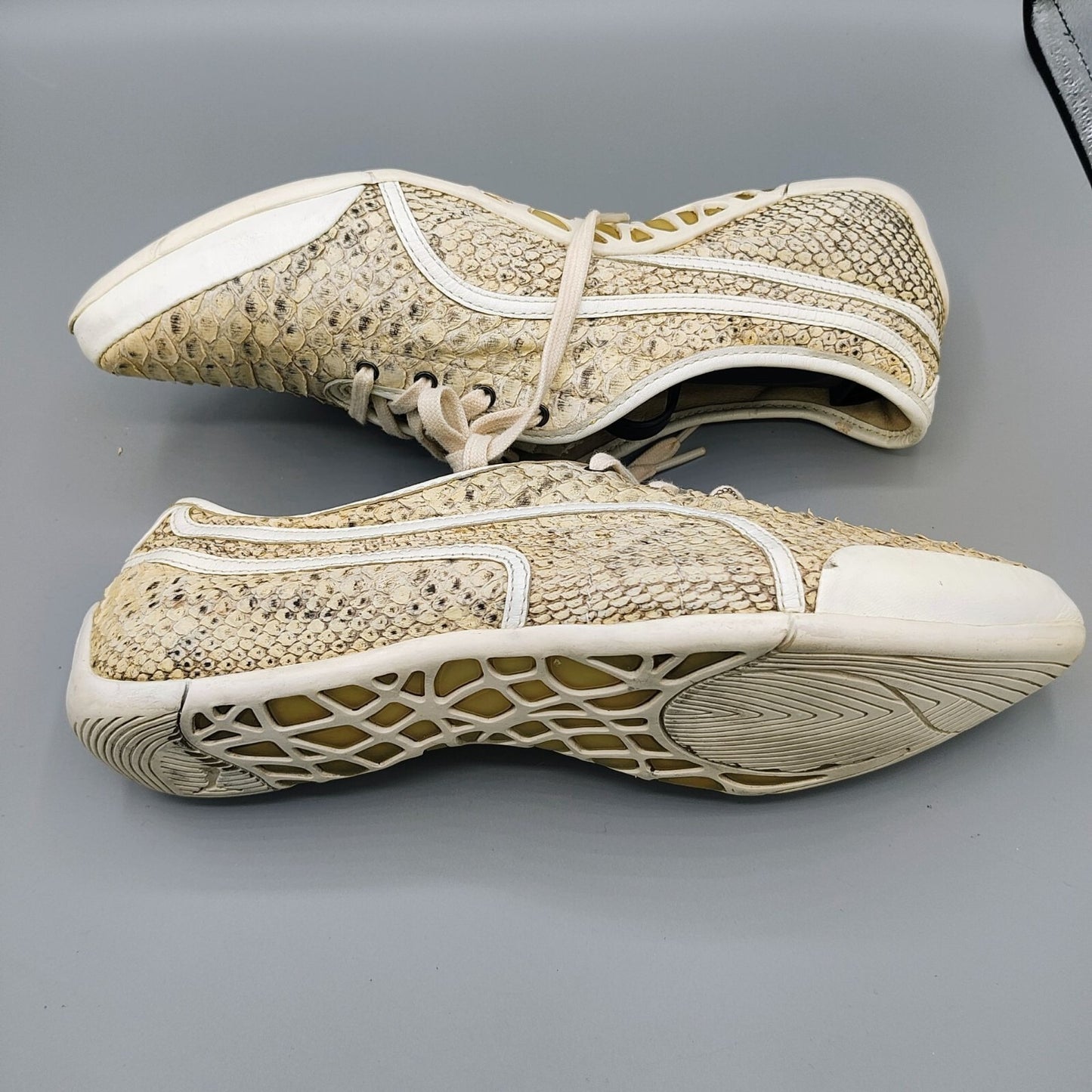 ULTRA-RARE PUMA X Alexander McQueen Women's Beige Python Skin Sneakers (Size 9)
