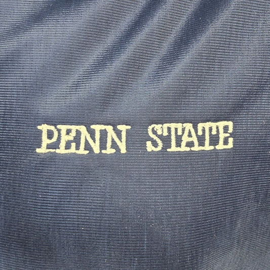 Vintage 1980s Broderick Penn State Talon Zipper Navy Track Jacket (Medium)