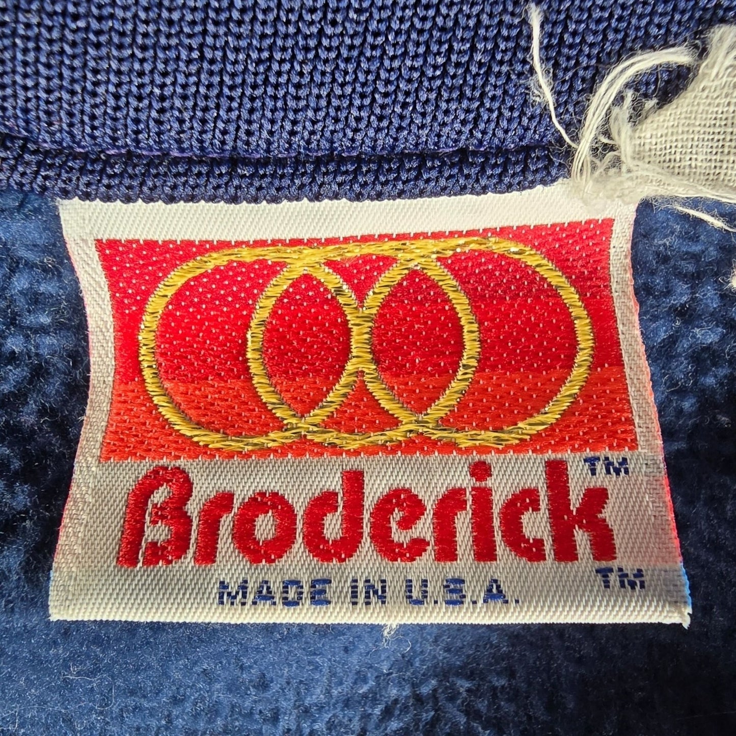 Vintage 1980s Broderick Penn State Talon Zipper Navy Track Jacket (Medium)