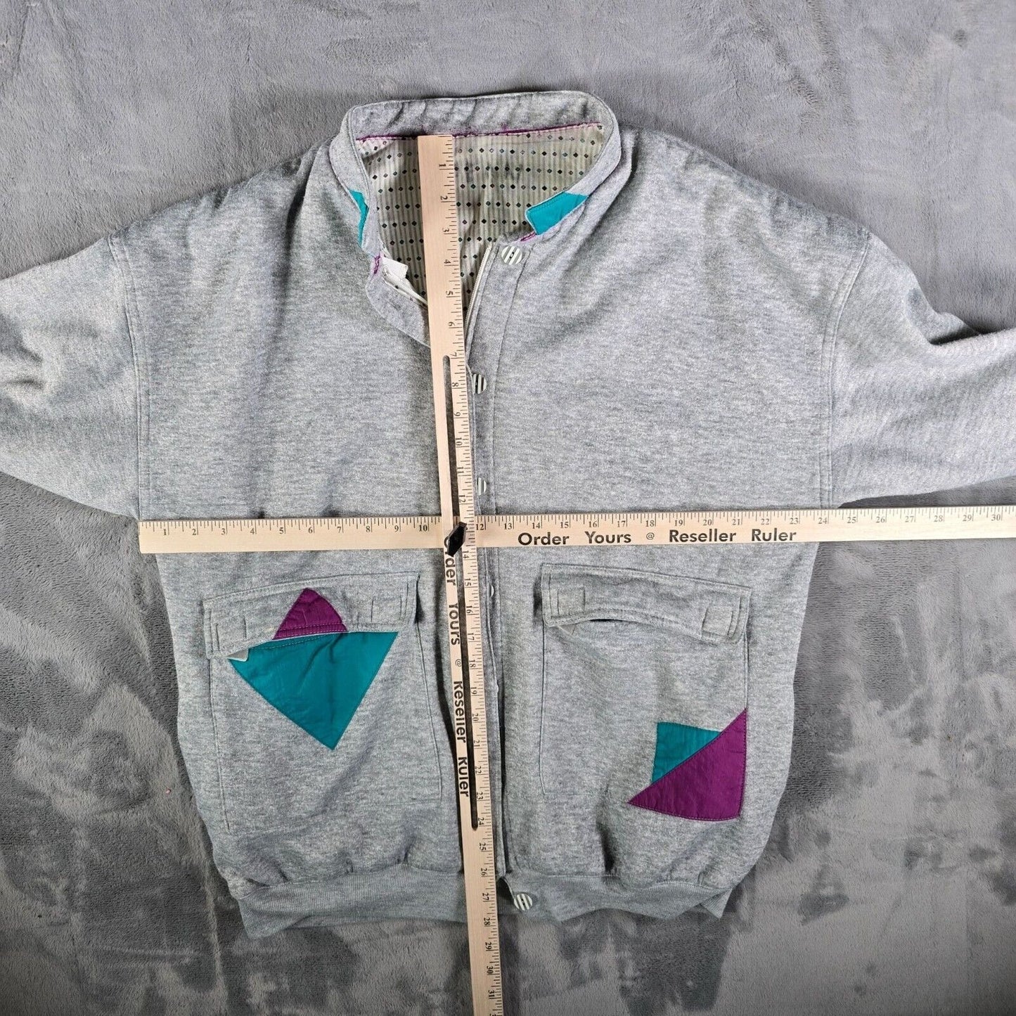 Vintage 80s/90s "be in the current seen" Geometric Gray Oversized Jacket (OSFA)