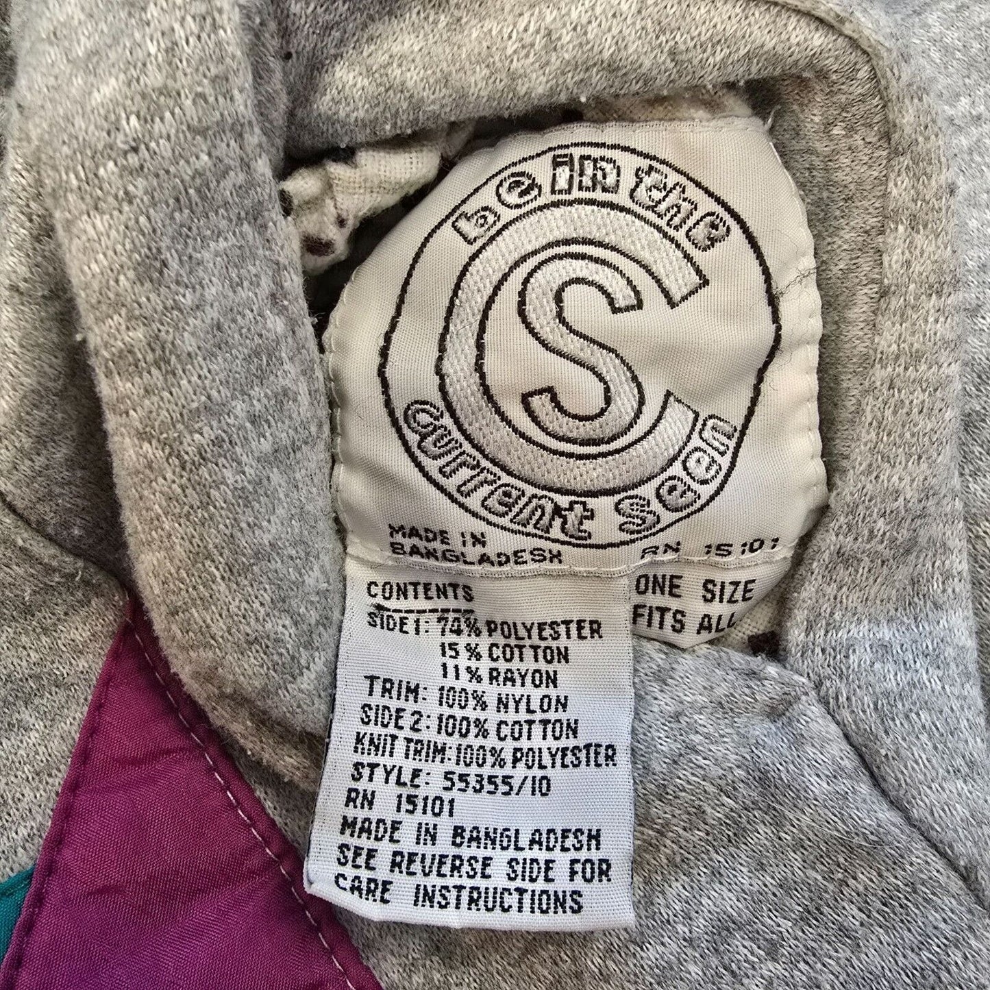 Vintage 80s/90s "be in the current seen" Geometric Gray Oversized Jacket (OSFA)