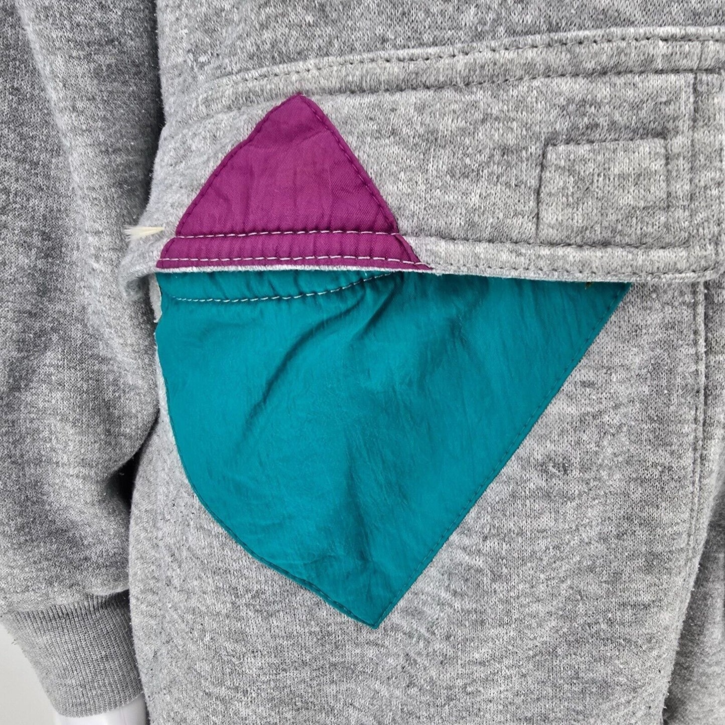 Vintage 80s/90s "be in the current seen" Geometric Gray Oversized Jacket (OSFA)