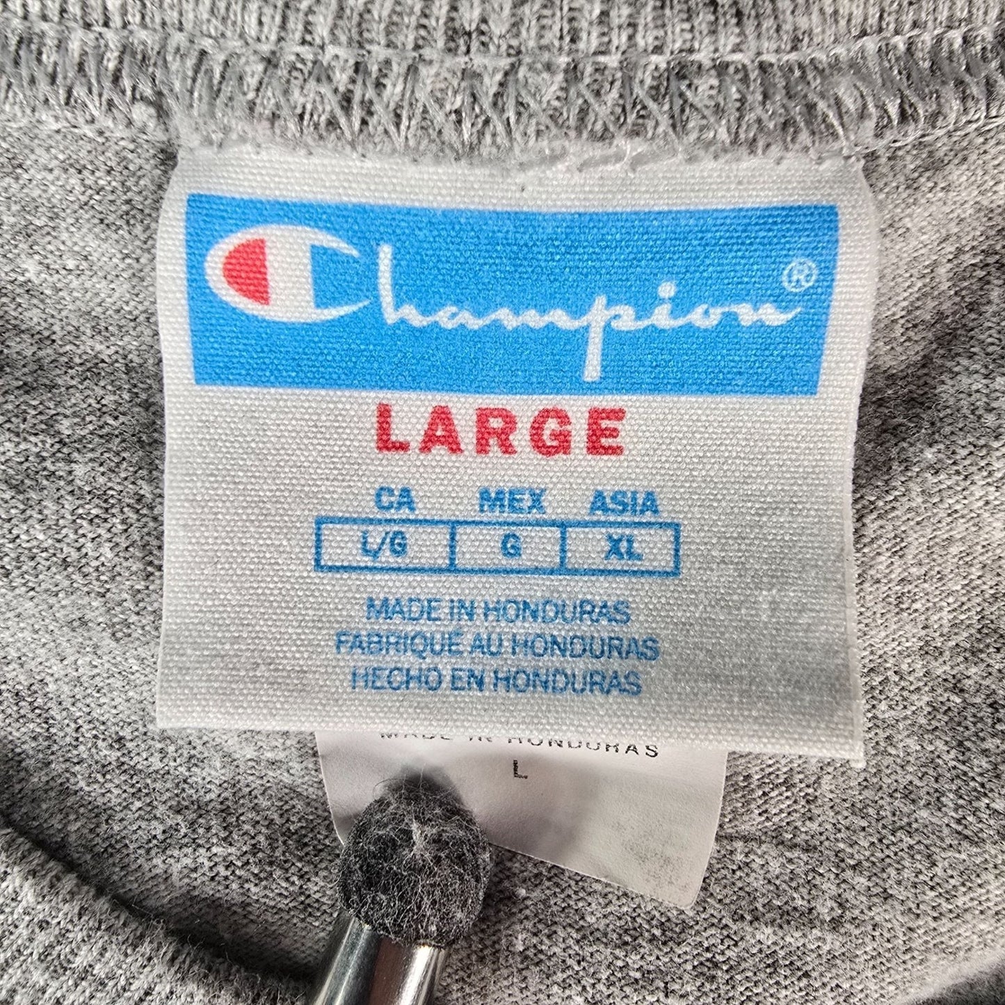 2020 Champion Photo-Real Jocktag Heritage Tee Oxford Gray T-Shirt (L) *Flaws
