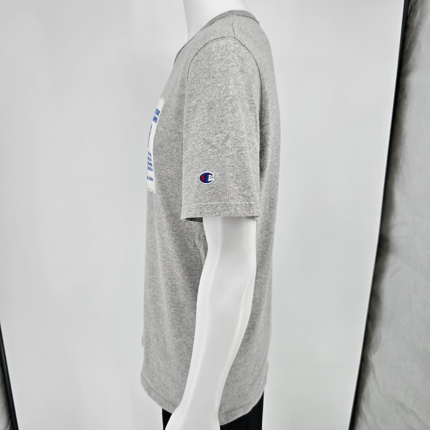 2020 Champion Photo-Real Jocktag Heritage Tee Oxford Gray T-Shirt (L) *Flaws