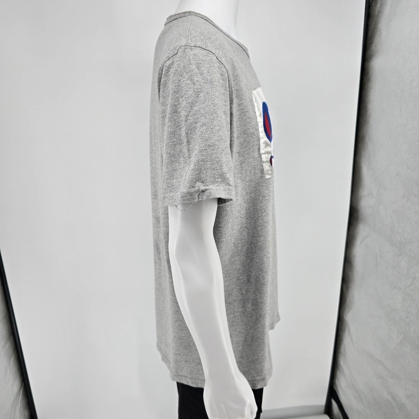 2020 Champion Photo-Real Jocktag Heritage Tee Oxford Gray T-Shirt (L) *Flaws