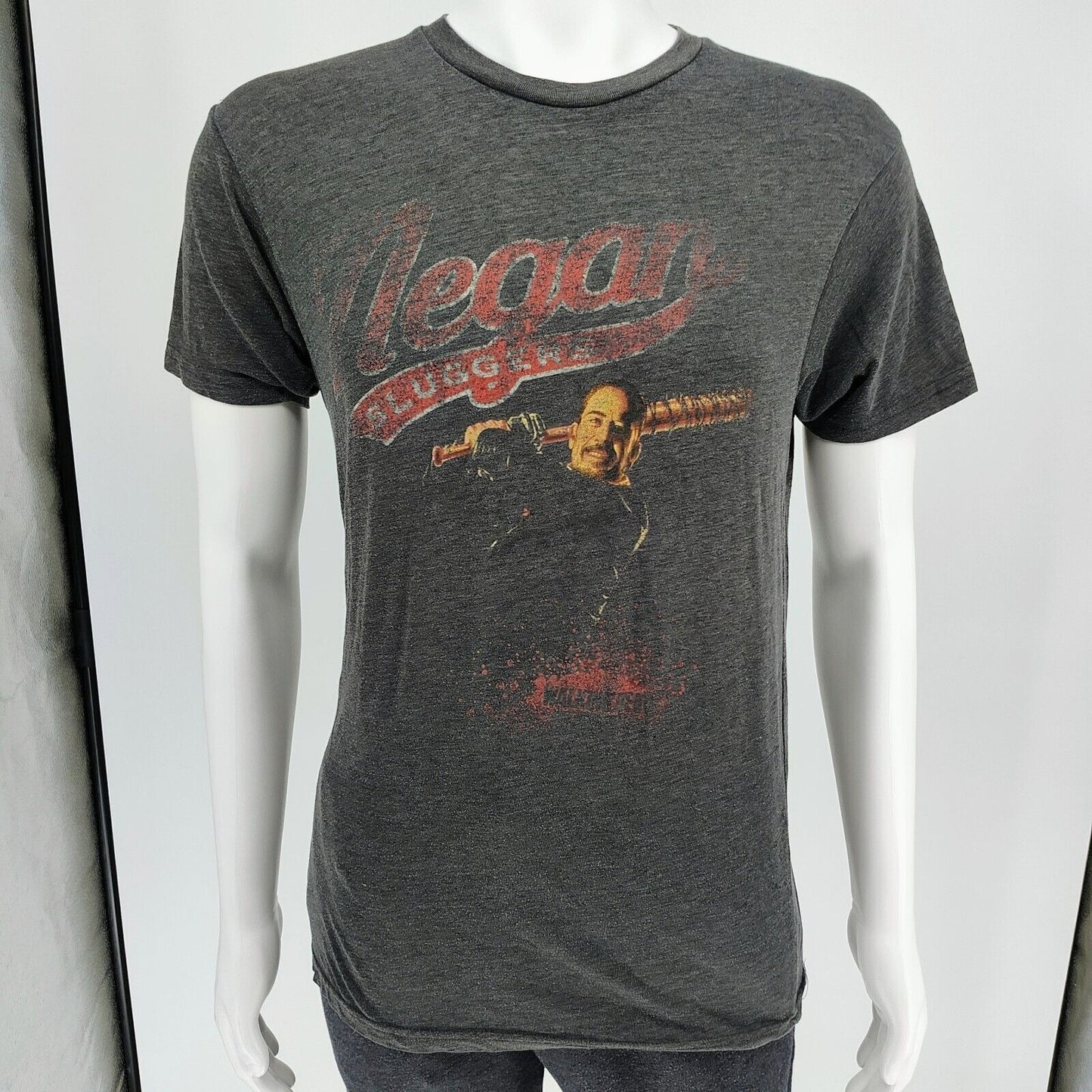 2010s Loot Crate The Walking Dead Negan Sluggers Faded Heather Gray T-Shirt (S)