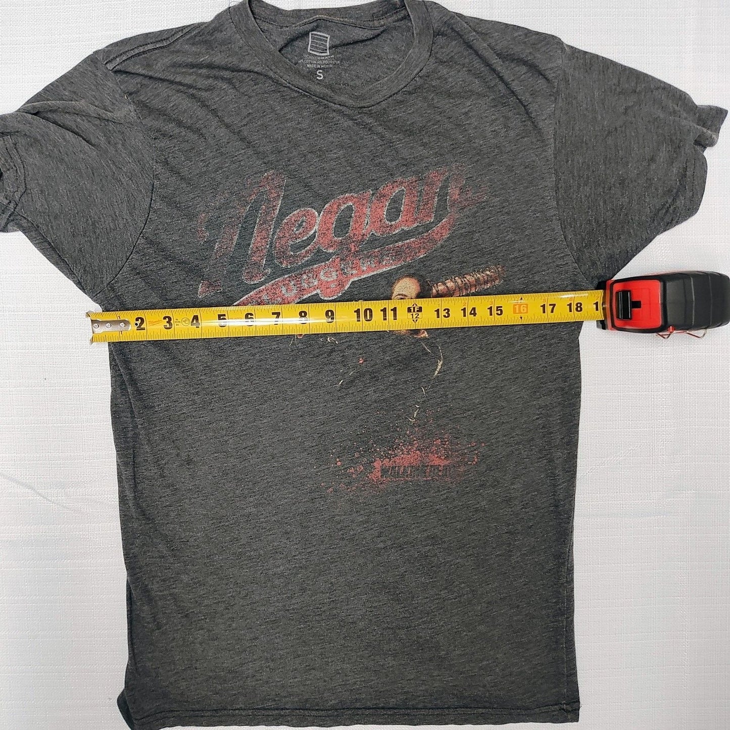 2010s Loot Crate The Walking Dead Negan Sluggers Faded Heather Gray T-Shirt (S)